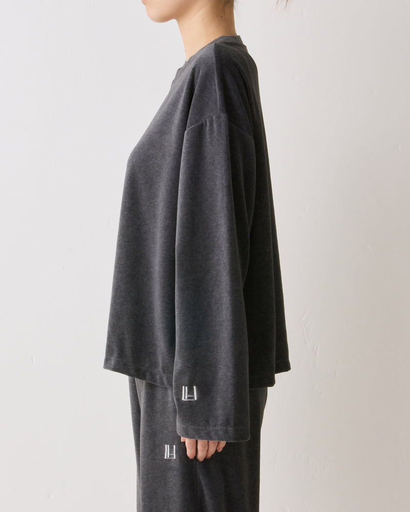 MAROON LOUNGE TOP (charcoal gray)